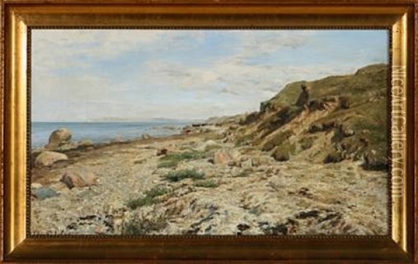 Stony Beach Oil Painting - Janus la Cour