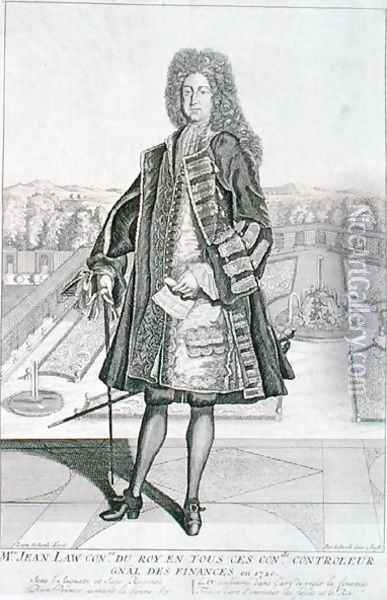 John Law 1671-1729 of Lauriston Oil Painting - Leonardus Schenk