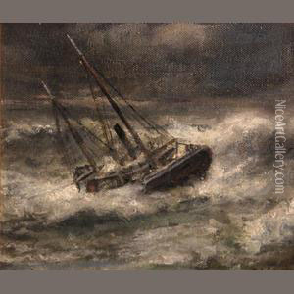 The Aberdeen In Rough Seas Oil Painting - William Alexander Coulter