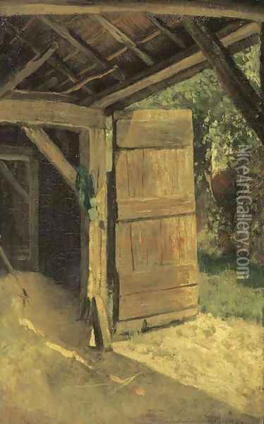 De staldeur A sunny farmyard Oil Painting - Anton Mauve