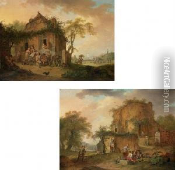 Summer; And Autumn Oil Painting - Heinrich Meyer