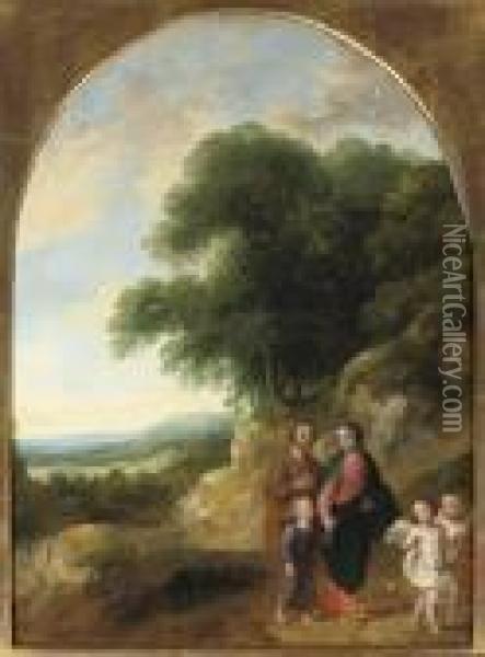 The Flight Into Egypt Oil Painting - Jaques D'Arthois