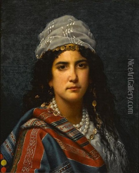 The Gypsy Girl Oil Painting - Jan Portielje