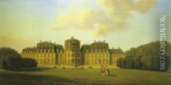 Vista Del Chateau De Saint Cloud Oil Painting - Jean-Antoine-Simeon Fort