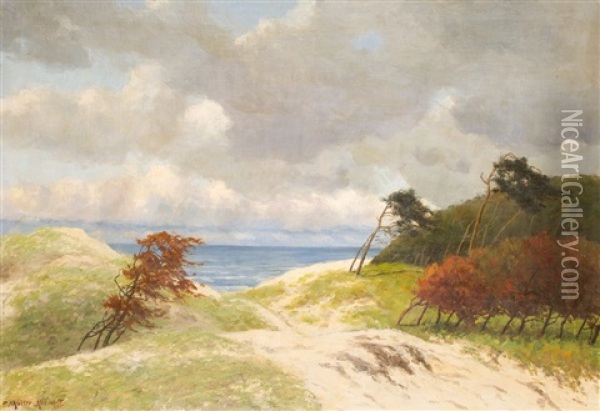 Windfluchter In Den Dunen Von Ahrenshoop Oil Painting - Paul Mueller-Kaempff