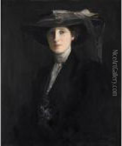 Portrait Of Madame Robert De Billy Oil Painting - John Lavery