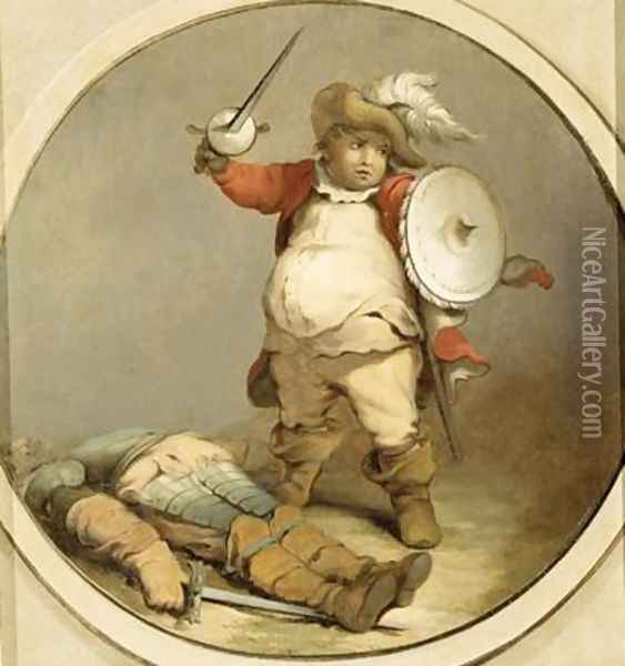 Falstaff with the Body of Hotspur 1786 Oil Painting - (attr.to) Loutherbourg, Philip James de