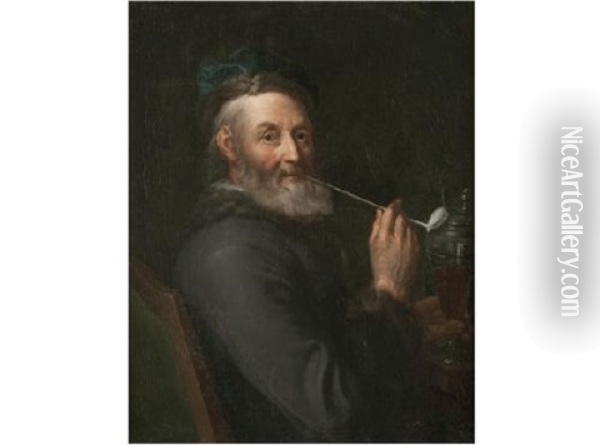 El Fumador Oil Painting - Christian Wilhelm Ernst Dietrich