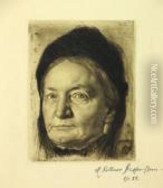 Louise Stauffer, Mutter Des Kunstlers Oil Painting - Karl Stauffer-Bern
