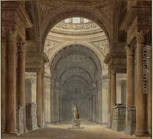 Projet Pour Le Pantheon Oil Painting - Louis Pierre Baltard