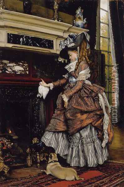 The Fireplace Oil Painting - James Jacques Joseph Tissot
