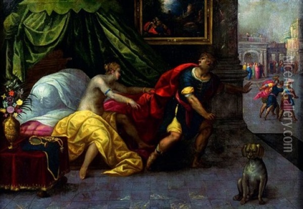 Joseph Et La Femme De Putiphar Oil Painting - Karel van Mander the Elder