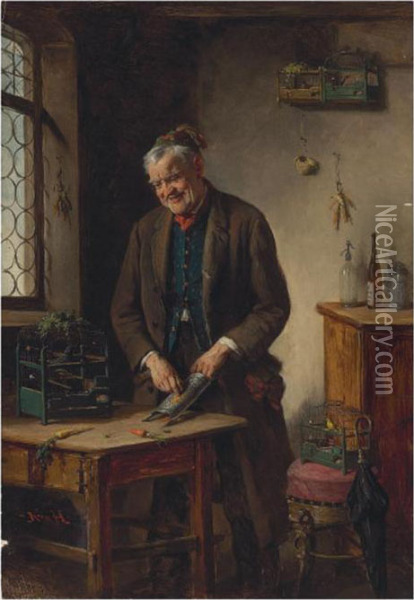 The Bachelor's Home Oil Painting - Hermann Kern