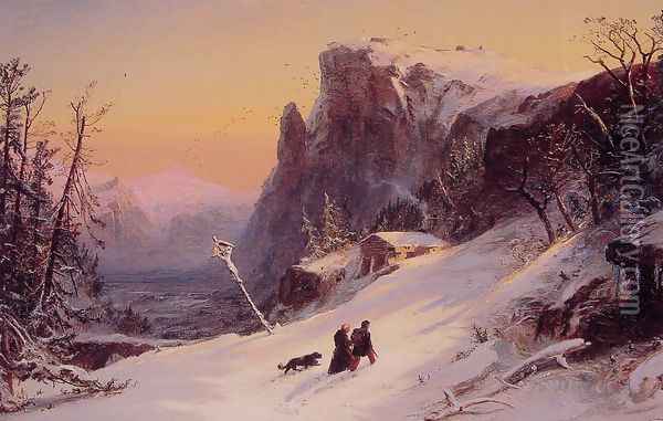 Winter in Switzerland Oil Painting - Jasper Francis Cropsey