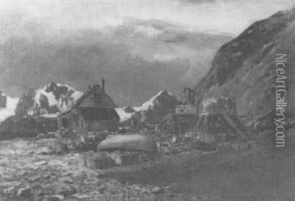 Virgobucht, Spitzbergen, 17.8.1905 Oil Painting - Karl Paul Themistocles von Eckenbrecher