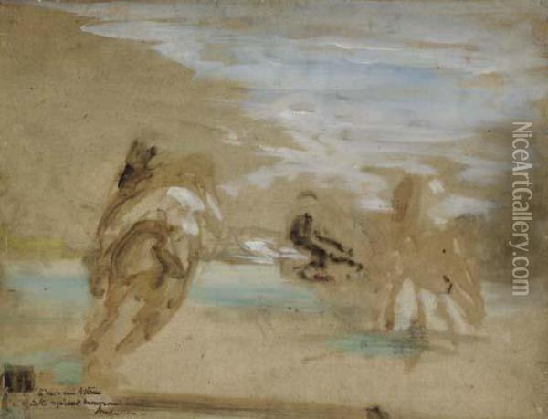 Partie De Polo Oil Painting - Henri De Toulouse-Lautrec