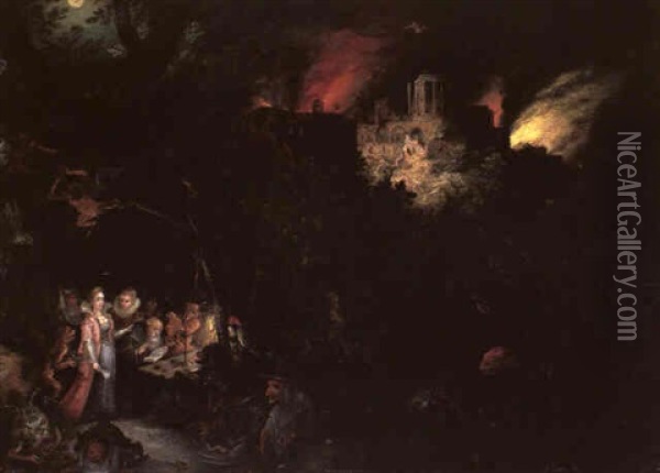 La Tentation De Saint Antoine Oil Painting - Jan Brueghel the Elder