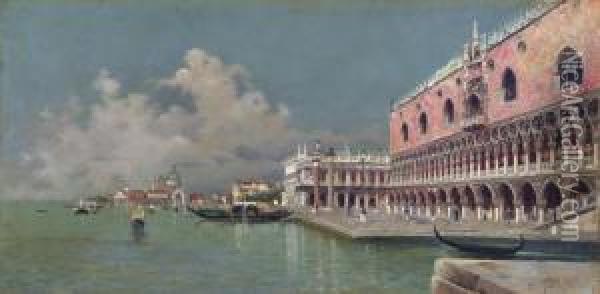 The Doge's Palace, Venice Oil Painting - A. Thevenin