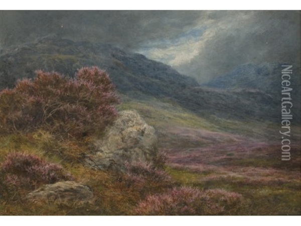 Bonny Purple Heather Oil Painting - James Faed the Younger