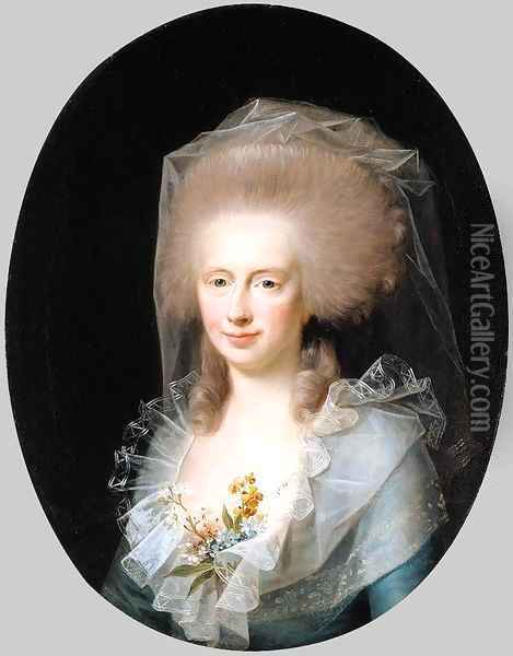 Portrait of Bolette Marie Lindencrone 2 Oil Painting - Jens Juel