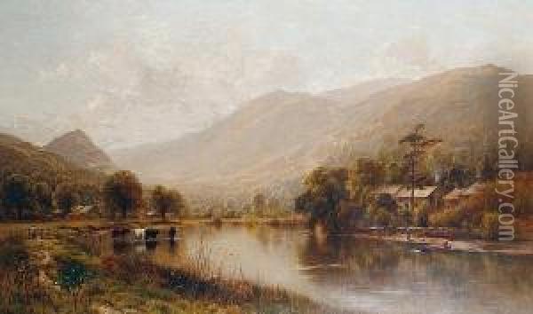 Castle Crag, Borrowdale Oil Painting - Ernest Parton