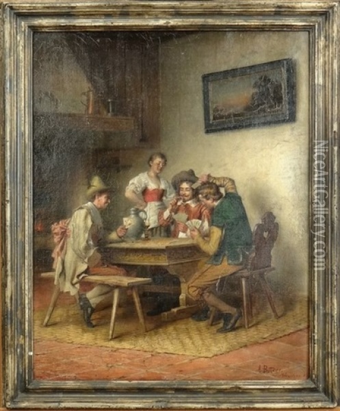 Joueurs De Cartes Oil Painting - Alois Binder