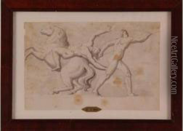 Etude D'apres Un Basrelief Antique Oil Painting - Pierre Louis De La Rive
