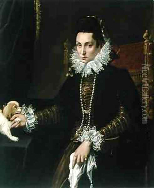 Portrait of Ginevra Aldrovandi Hercolani as a Widow Oil Painting - Lavinia Fontana