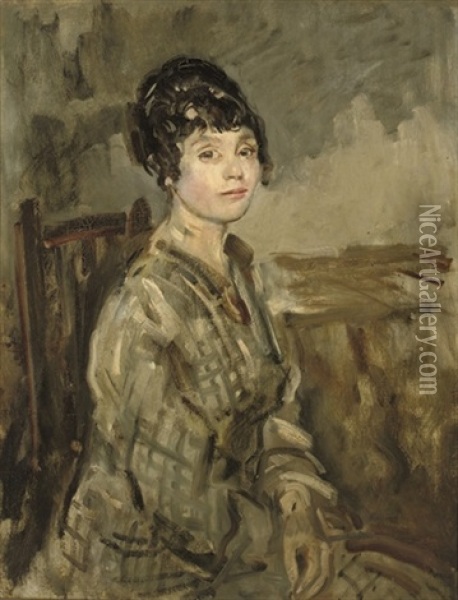 La Gouvernante, Mrs Claude Johnson Oil Painting - Arthur Ambrose McEvoy