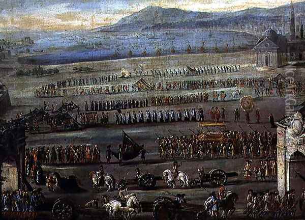 The Funeral Procession for the Doge F. Morosini Oil Painting - Alessandro Piazza