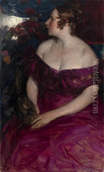Female Portrait Oil Painting - Abram Efimovich Arkhipov
