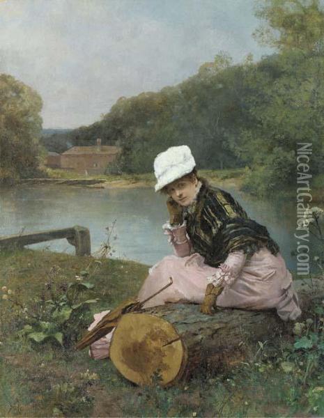 Faraway Thoughts Oil Painting - Ferdinand Heilbuth