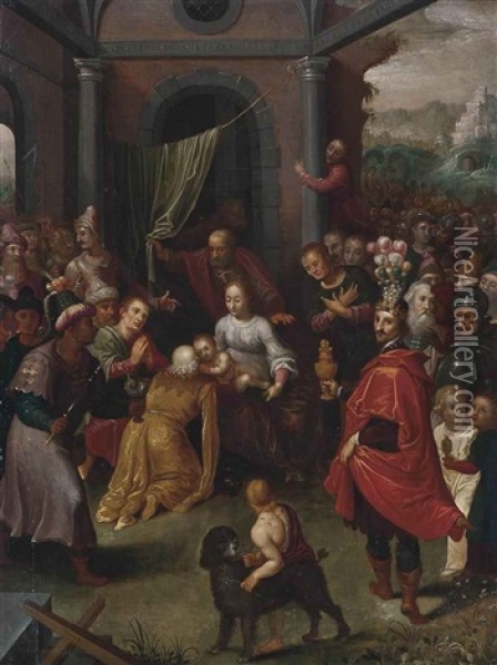The Adoration Of The Magi Oil Painting - Cornelis de Baellieur the Elder