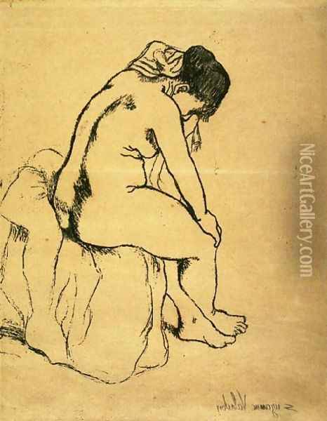 Bather Seated Oil Painting - Suzanne Valadon