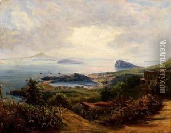 Il Vesuvio Da Ischia Oil Painting - Johan Christian Clausen Dahl