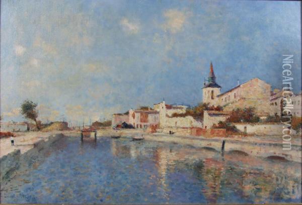 Canal De Marans Ii Oil Painting - Leon Duval-Gozlan
