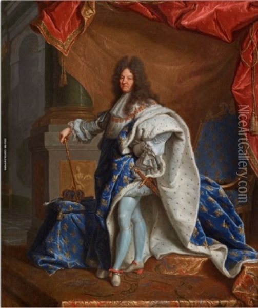 Portrait Of A Young Gentleman Wearing A Suit Of Armor And Draped In A White Sash Oil Painting - Hyacinthe Rigaud