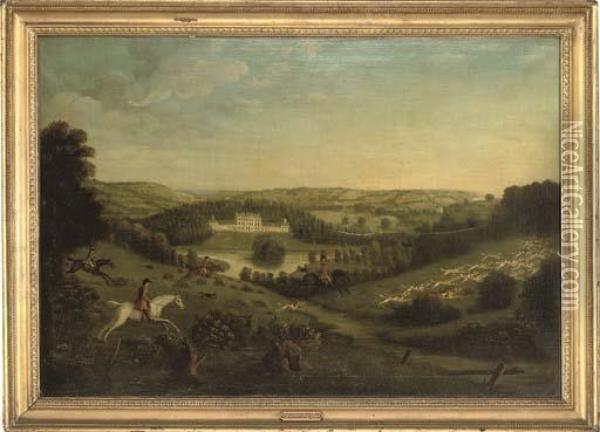 Full Cry, In The Grounds Of Buckland House, Berkshire Oil Painting - Francis Sartorius