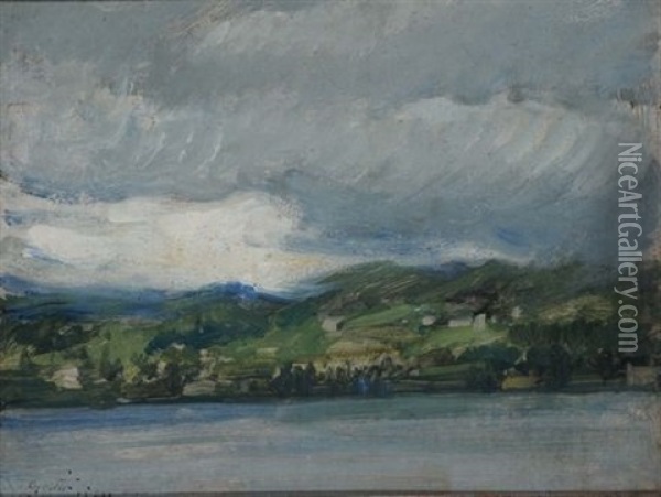 Veduta Del Lago Oil Painting - Vettore Zanetti-Zilla