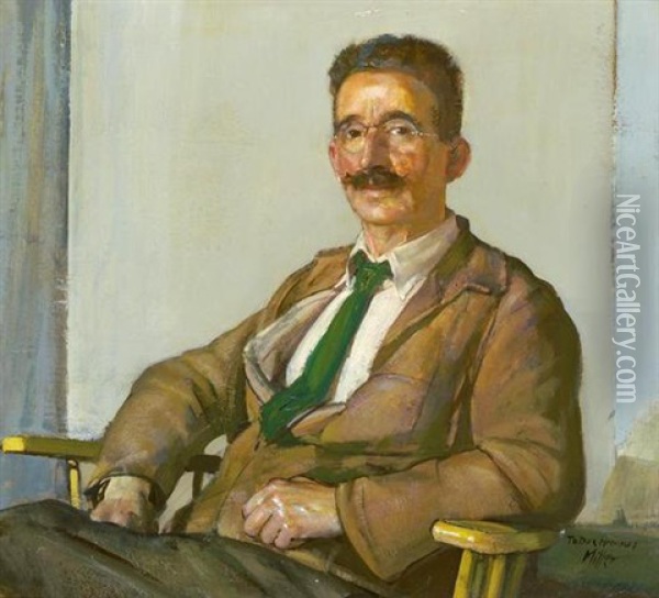 Portrait Of Dr. Frederick Hammett Oil Painting - Richard Edward Miller