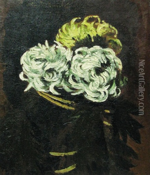 Chrisantemas Oil Painting - Octav Bancila