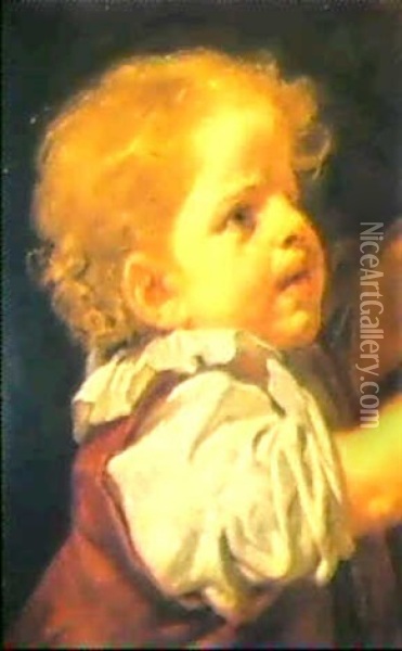 Study Of A Child Oil Painting - Jean Baptiste Greuze
