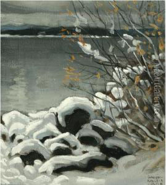 Luminen Maisema (snowy Landscape) Oil Painting - Akseli Gallen-Kallela