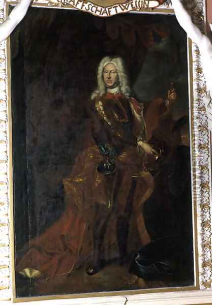 Friedrich II, Duke of Sachsen-Gotha-Altenburg, between 1708-32 Oil Painting - Christian Schilbach