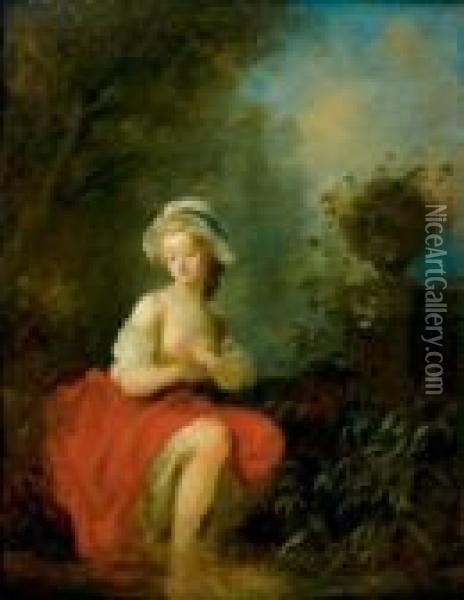 Jeune Femme Au Bain Oil Painting - Jean-Frederic Schall