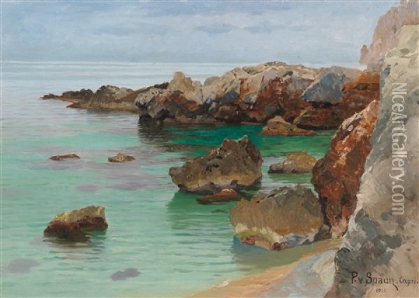 Coastal Scene Oil Painting - Paul von Spaun