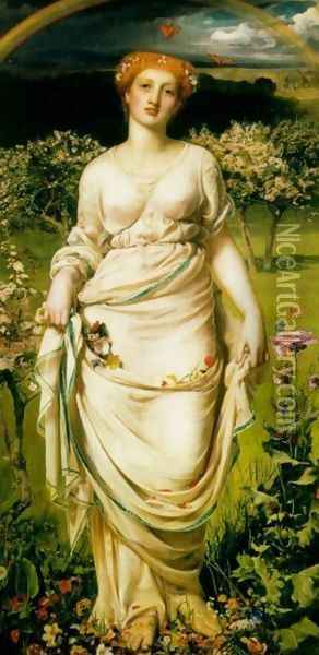 Gentle Spring Oil Painting - Anthony Frederick Sandys
