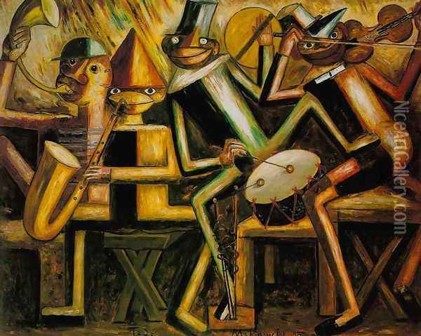 Jazz Oil Painting - Tadeusz Makowski