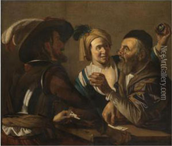 The Card Players Oil Painting - Dirck Van Baburen