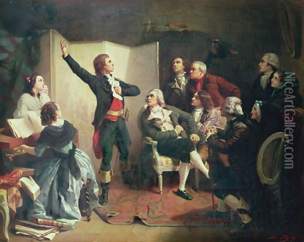 Rouget de Lisle 1760-1836 singing the Marseillaise at the home of Dietrich, Mayor of Strasbourg, 26th April 1792 Oil Painting - Isidore Alexandre Augustin Pils